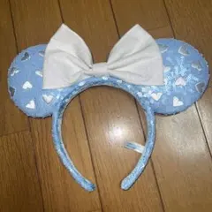 水色ハート型スパンコールカチューシャ