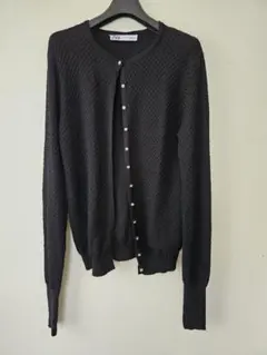 ZARA　ザラ長袖ビジューボタンカーディガン　黒