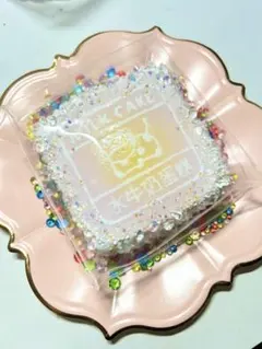 JammyJem キラキラ先生 スクイーズ クリア オイル 牛ケーキ 青 ブルー