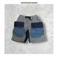 マウンテンマニア ヒッコリー ストライプ デニム 切替 サルエル ショートパンツのサムネイル