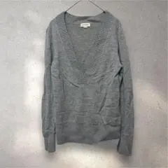 エンスウィート　M グレー Vネック ニットセーター　ウール　シンプル　長袖