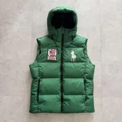 ポロラルフローレン　ダウンベスト　ビッグポニー　緑　国旗　ワッペン　2way
