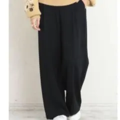 BEAUTY&YOUTH BYダブルクロスタックワイドパンツ　2 ネイビー　M