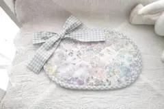 ハンドメイド＊リバティプリント＊楕円形のマット＊リボン付き