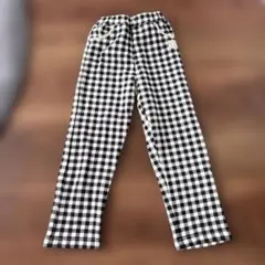 裏起毛　チェック柄ロングパンツ 110