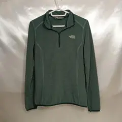 147♪USユーズド★ノースフェイスフリース薄手ジャケット★グリーンSサイズ