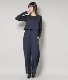 【美品】NANO universe　フロントフリルサロペットパンツのサムネイル