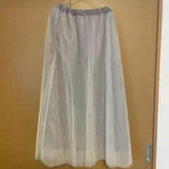 ポケット付きウエストゴムチュールプリーツスカート