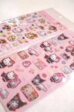 【正規品】サンリオ ラメ入り樹脂もりシール　2点セット