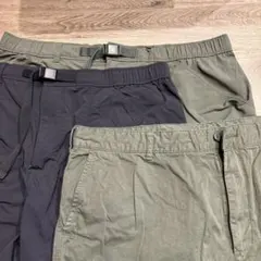 合計3枚。撥水加工ショートパンツ2枚と綿ショートパンツ1枚