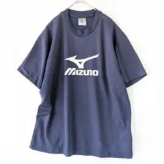 ミズノ 半袖Tシャツ ロゴプリント M ネイビー スポーツ ストリート