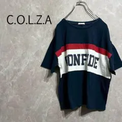 a0122【コルザ】オーバーサイズTシャツ L トップス ネイビー