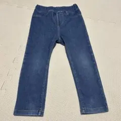 デニムブルー ストレートパンツ ゴムウエスト