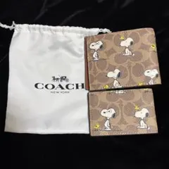 【本日24時まで‼️】COACH コーチ ２つ折り財布 スヌーピーコラボ