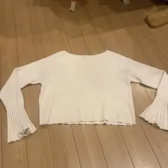 NICE CLAUP ホワイト クロップドニット