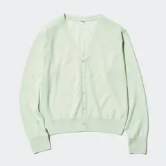 【UNIQLO】ライトVネックカーディガン　ライトグリーン