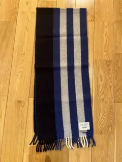 BEGG & CO BEAMS+ ストライプマフラー ネイビー ウール アンゴラ