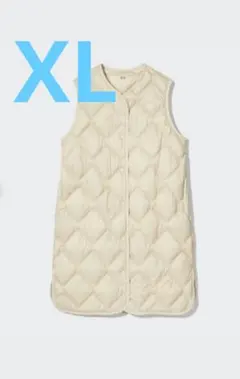 【ほぼ新品】ユニクロ　ウルトラライトダウンロングベスト　XL　オフホワイト