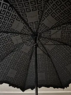 LANVIN en Bleu 日傘 ブラック ドット柄 フリル 晴雨兼用 - メルカリ