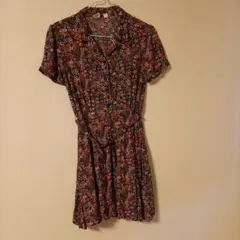 GAP キッズ160cm 花柄 半袖ワンピース