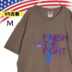 47119【アメリカ古着】ヴィンテージ Tシャツ 茶 M フィニッシュザファイト