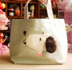 1点のみ　SNOOPYトートバッグ　ランチバッグ　 もこもこ刺繍　キャンバス生地