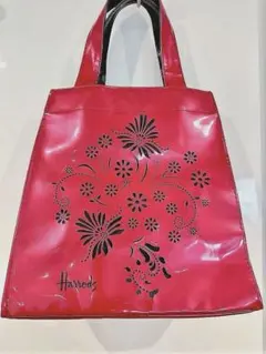 ハロッズ　Harrods 日本未入荷　赤　エナメルバッグ