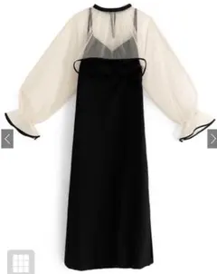 【ほぼ新品】GRLクロップド丈チュールトップスXキャミワンピースセットアップ