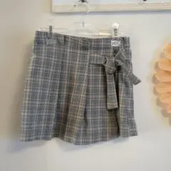 グレー チェック柄 ハーフパンツ