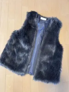 グレー フェイクファーベスト 美品
