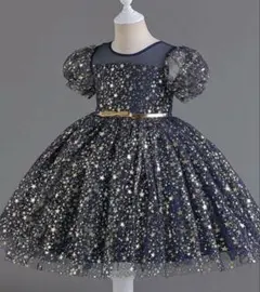 星柄ネイビーチュールドレス 140cm