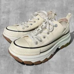 コンバース オールスター トレックウエーブ OX 24cm ホワイト 厚底