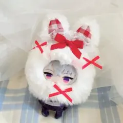 10㎝ ちびぐるみ にじぱぺ ぬい服 猫耳ボンネット 黒20 - メルカリ