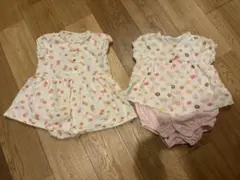 【2枚セット】赤ちゃんの城 ロンパース 80サイズ　日本製 ベビー服 女の子