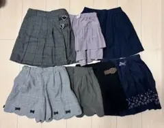 サイズ120cm秋冬スカート、キュロット7点セットanyfamなど