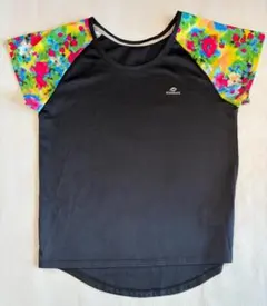 kissmark キスマーク 半袖Tシャツ 黒 花柄袖 L 　訳ありのサムネイル
