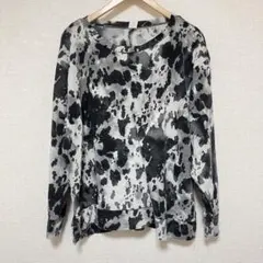 Sew to Love 【M】長袖Tシャツ モノクロプリント モノトーン