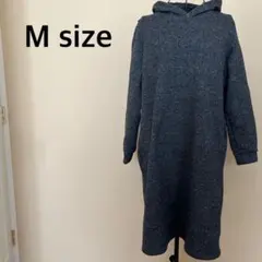 【レディース】パーカーワンピース/フーディー/長袖/グレー/無地/シンプル