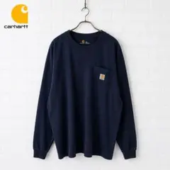Carhartt ポケットロンT ネイビー 2XL ビッグシルエット R1199