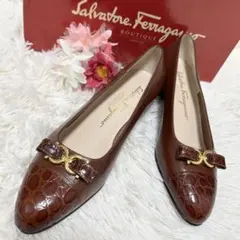 【美品】Salvatore Ferragamo フェラガモ ガンチーニ パンプス