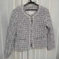 index ノーカラージャケット ツイード