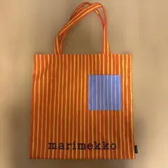 marimekko ストライプ トートバッグ オレンジ