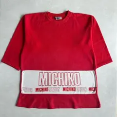 90s ミチコロンドン ロゴTシャツ LL オーバーサイズ 赤のサムネイル