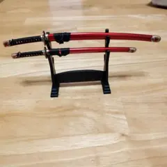 日本刀 2本 ミニチュア フィギュア用 刀身金属製