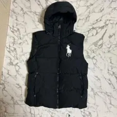 ポロラルフローレン ダウンベスト ビッグポニー刺繍 ブラック　Sサイズ