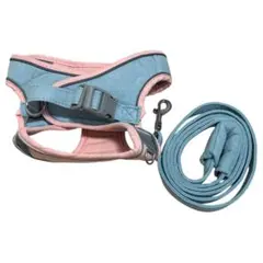 装着簡単‼️ハーネス リードセット 犬猫用 ピンク×水色　XLサイズ
