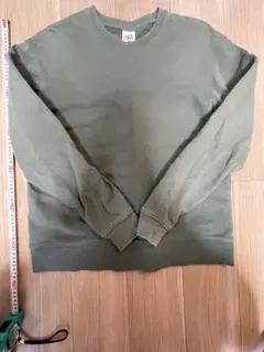 【美品】ZARA オリーブグリーン クルーネック スウェット XL