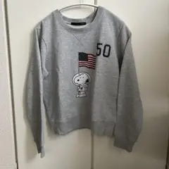 Heather ヘザー　スヌーピー　グレー　トレーナー