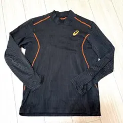 ASICS ブラック/オレンジ ドット柄 アンダーシャツM1010番