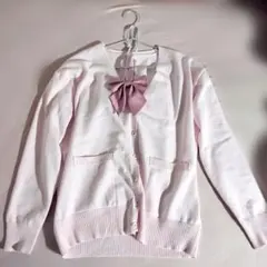 ピンク ニット カーディガン リボン SHEIN